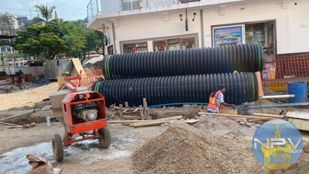 Progresan las obras de ampliación del malecón en Puerto Vallarta junto a mejoras en el parque Hidalgo