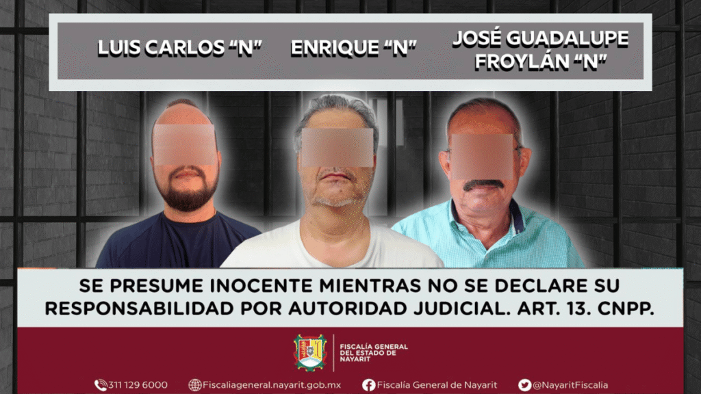 Tres sospechosos de estafa inmobiliaria en Nayarit son enviados a prisión por orden judicial