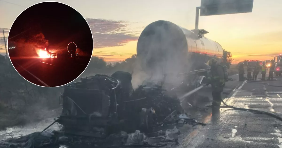 ¡Incendio en la México 15: Pipa con 35 mil litros de formol arde en Guasave!