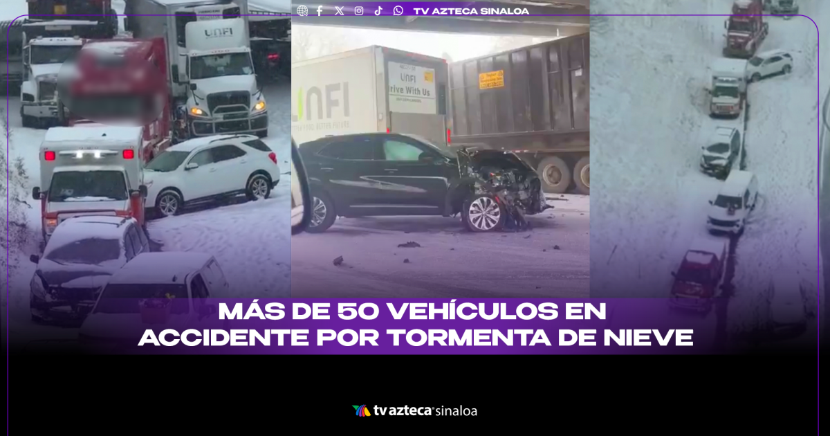 Caos en la carretera: ¡Accidente con más de 50 vehículos por tormenta de nieve!