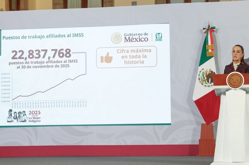 El empleo formal en México aumenta un 2.7%, alcanzando un récord de 22.8 millones de trabajadores