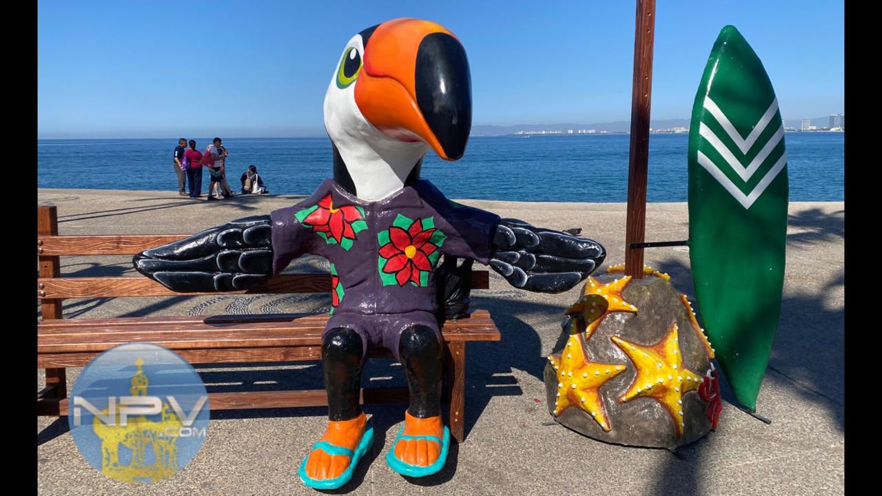 El tucán, emblema de la alcaldía, brilla en el Malecón 1