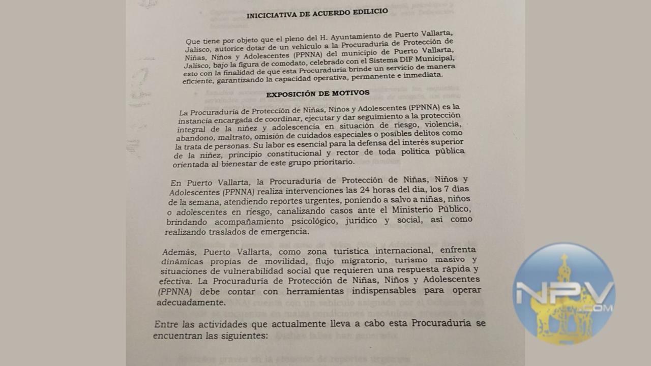 Examinarán la asignación de un automóvil a la Procuraduría de Protección de Niñas, Niños y Adolescentes