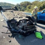 Grave accidente en la autopista Las Varas Puerto Vallarta deja dos turistas heridos