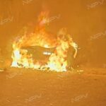 Incendio de auto en la colonia El Coapinole