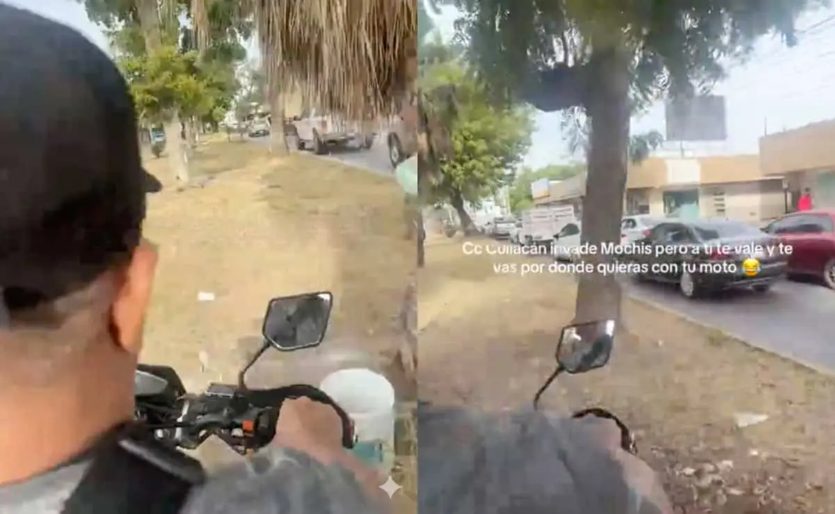 Increíble motociclista usa camellón como carril y se hace viral en Los Mochis