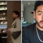 Influencer mexicano Omar Núñez escoltado por policías a su hotel antes de Navidad en prisión en EEUU