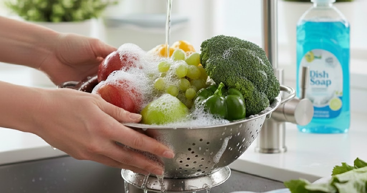 La alarmante razón de no lavar frutas y verduras con jabón para trastes