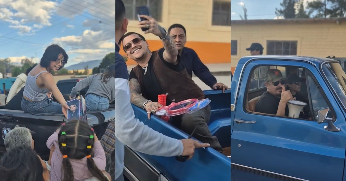 La familia Aguilar y Christian Nodal sorprenden a niños con regalos navideños, ¡pero las críticas no se hacen esperar en redes sociales!