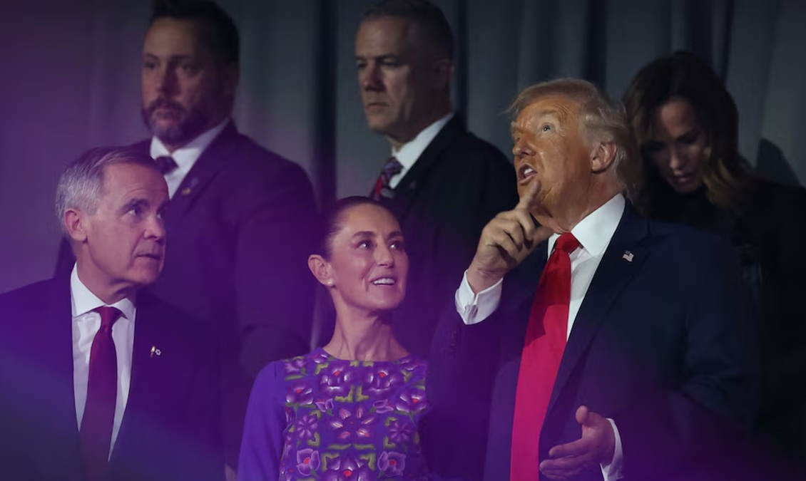 Líderes de México, Estados Unidos y Canadá conversan en privado tras el sorteo del Mundial 2026