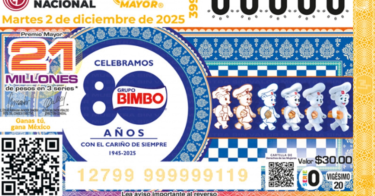 Resultados y premios del Sorteo Mayor 3995 de la Lotería Nacional del 2 de diciembre