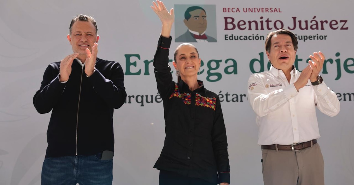 Sheinbaum identifica los principales desafíos que llevan a jóvenes a abandonar la escuela al otorgar becas en Querétaro