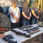 Tres arrestados tras tiroteo en Santa Fe llegan al hospital en vehículo robado.