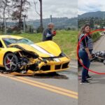 VIDEO: Ferrari 488 choca contra motocicleta en México y termina destrozado; muere una persona