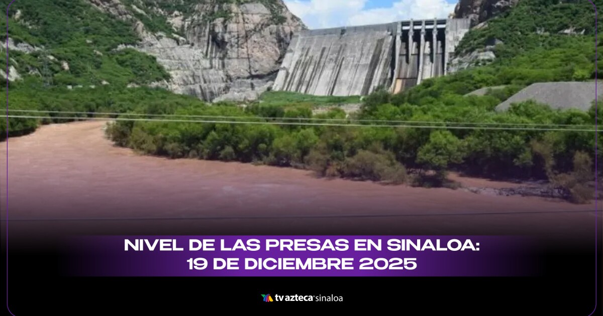 ¿Nivel actual de las presas en Sinaloa? Revisión en video al 19 de diciembre de 2025