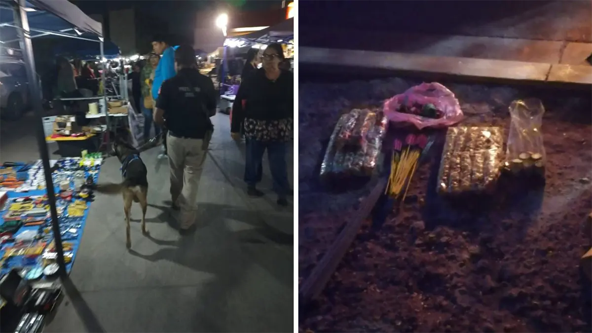 Vendedores clandestinos de pirotecnia en Ahome huyen al ver a Venom