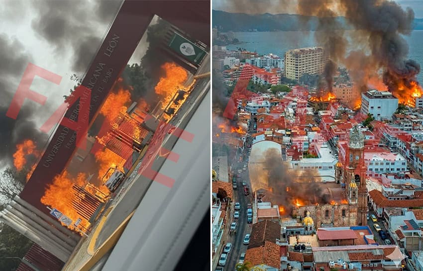 Incendios falsos, miedo real: Desmintiendo los engaños que se volvieron virales tras la caída de 'El Mencho'