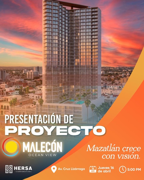 Inicia preventa del proyecto "Malecón Ocean View" de HERSA Corporativo con 250+ departamentos frente al mar