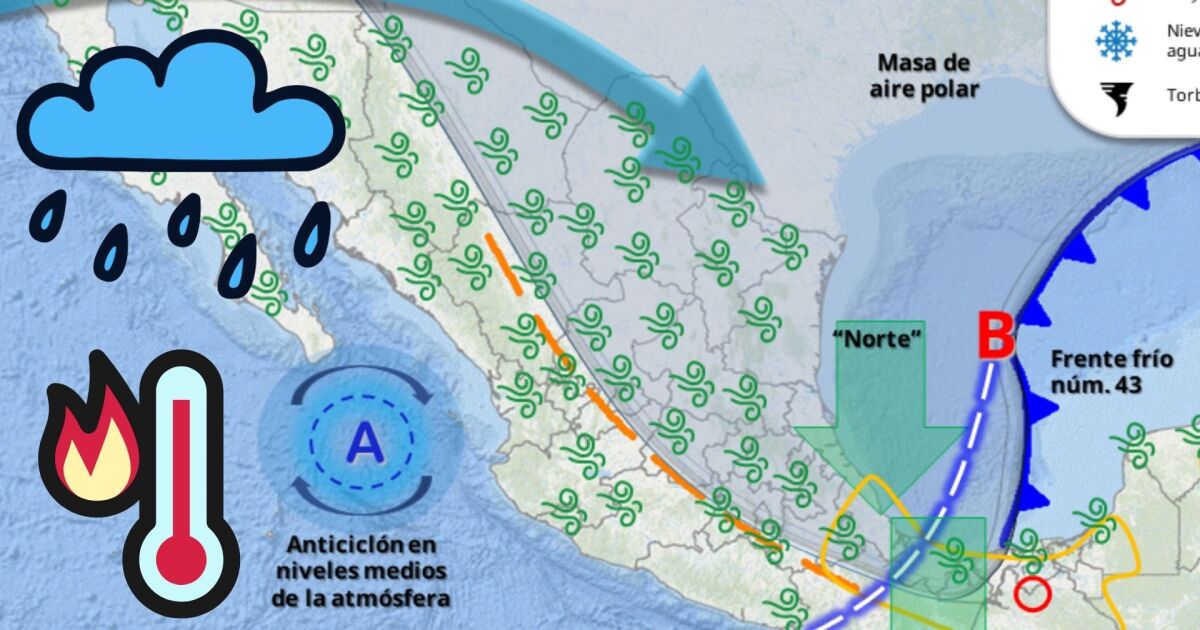Pronóstico del tiempo para el lunes: Lluvias intensas y altas temperaturas en estados mexicanos