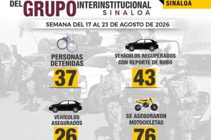 Desarticulan banda criminal: 37 arrestados y 43 autos recuperados en Sinaloa