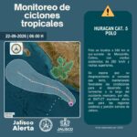 Alerta azul vigente en Puerto Vallarta y 21 municipios de Jalisco por huracán "Polo" de categoría 5