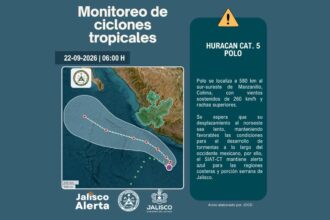 Alerta azul vigente en Puerto Vallarta y 21 municipios de Jalisco por huracán "Polo" de categoría 5