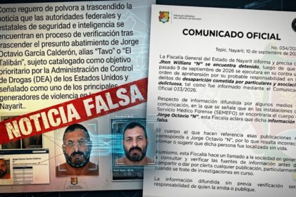 La Fiscalía de Nayarit niega la muerte de alias "Tavo" y confirma su arresto por desaparición