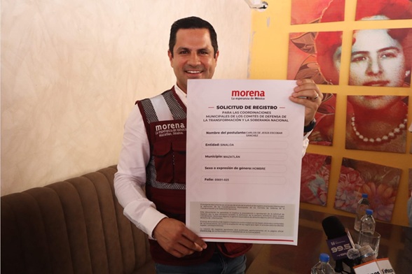 Carlos Escobar confirma su afiliación a Morena y aguarda por definición en la coordinación municipal de Mazatlán.